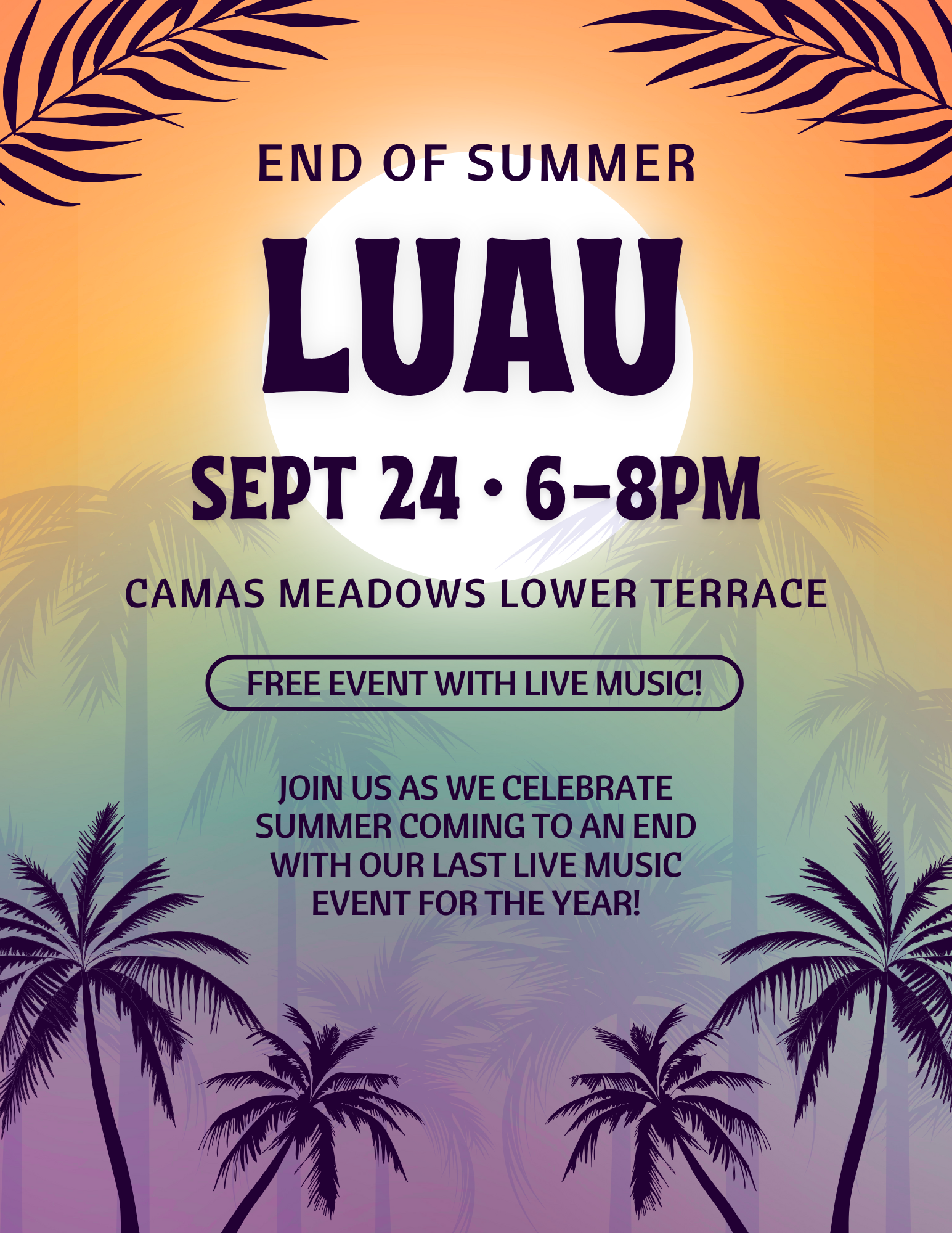 End of Summer Luau - Free Live Music
