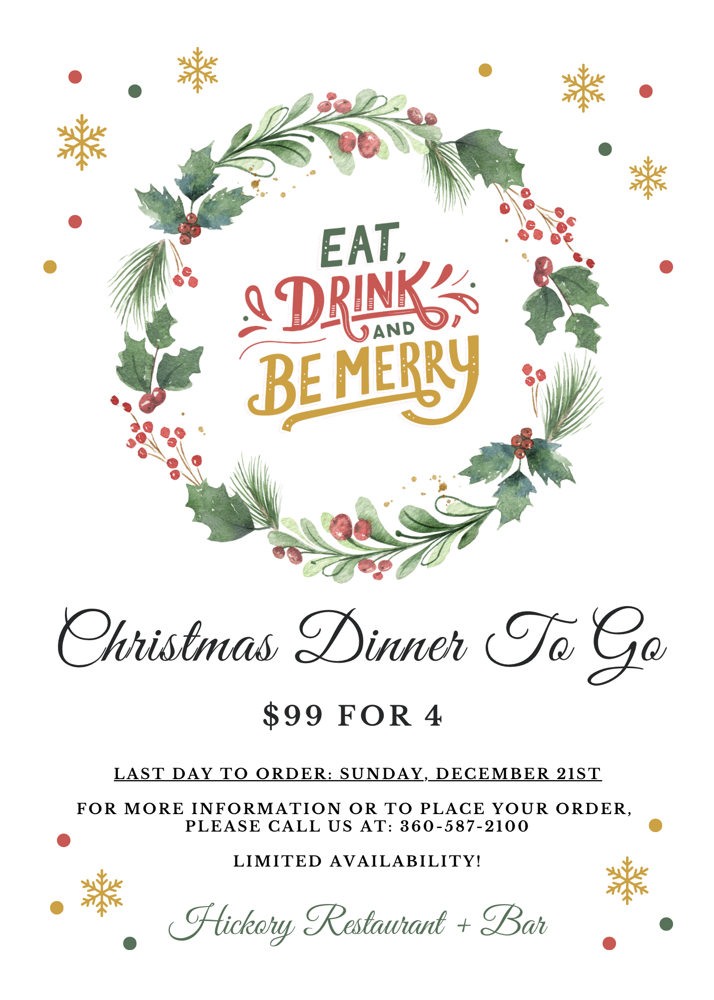 Christmas Dinner To-Go